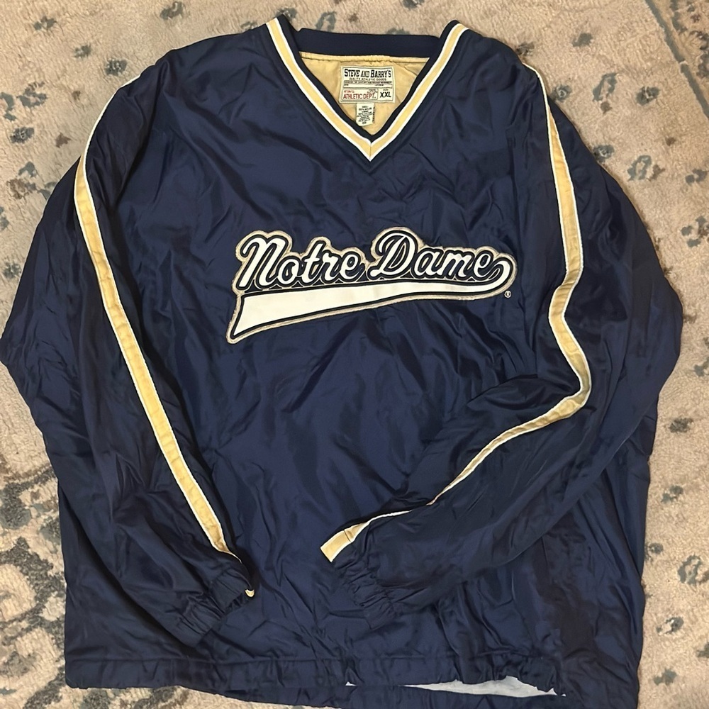 Navy and gold Notre Dame windbreaker